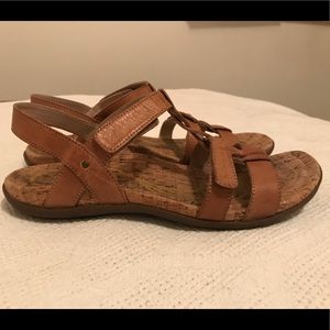Tan Cork Sandals With Adjustable Straps Size 9.5